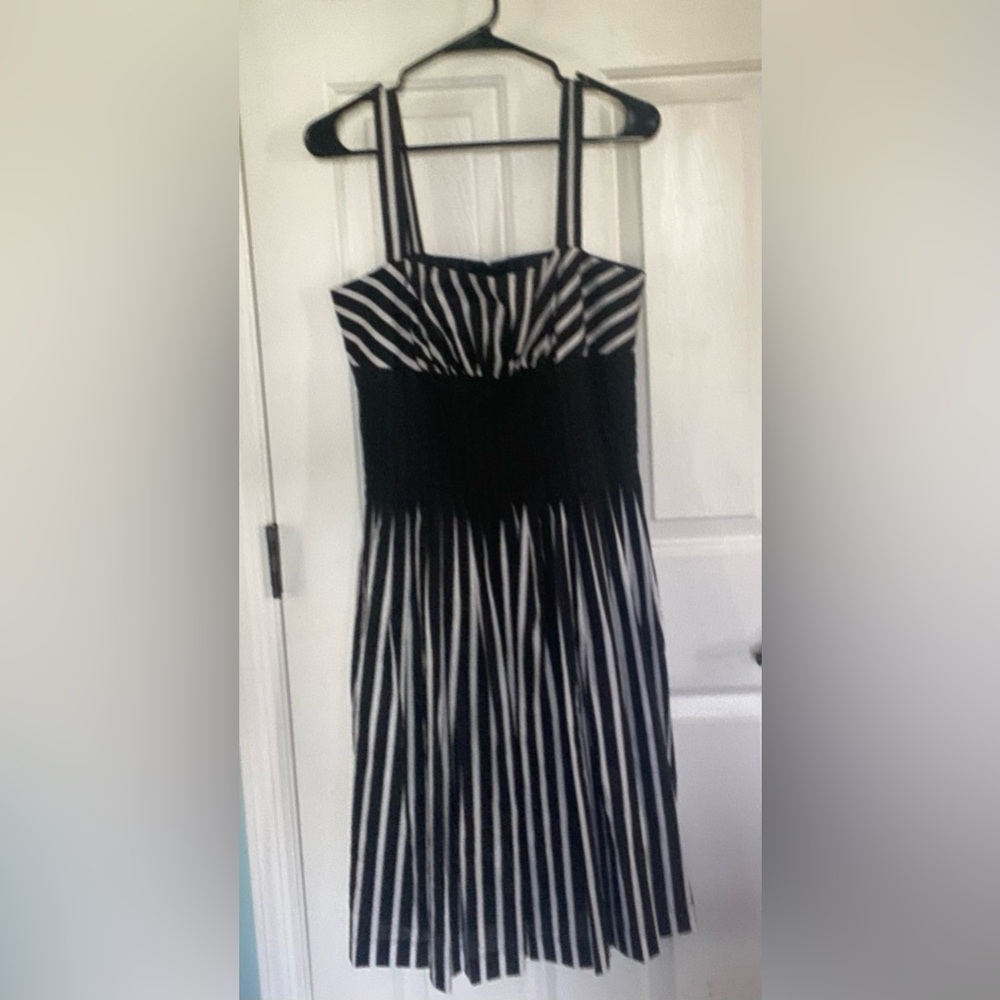 White House Black Market Dress with Black and White Stripes